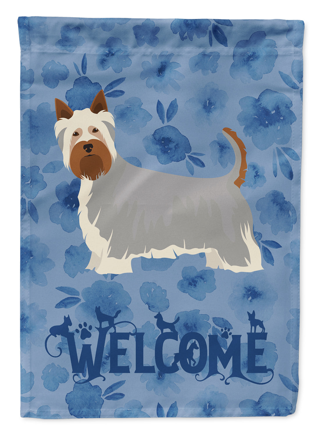 Australian Silky Terrier #2 Welcome Flag Canvas House Size CK5967CHF  the-store.com.