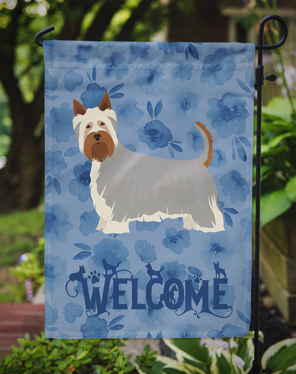 Australian Silky Terrier #2 Welcome Flag Garden Size CK5967GF