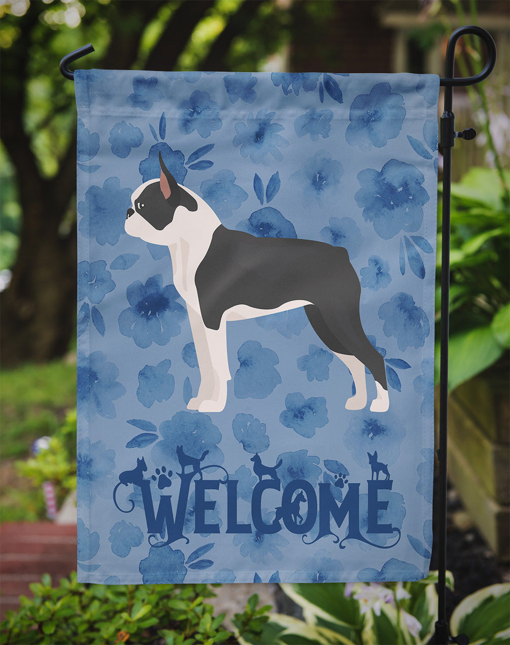 Boston Terrier Bienvenue Drapeau Jardin Taille CK5972GF