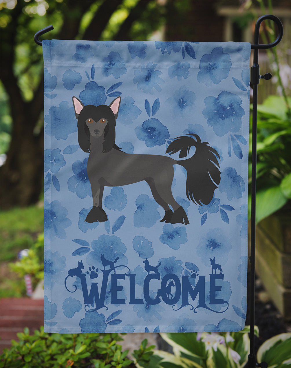 Chinese Crested #1 Welcome Flag Garden Size CK5977GF  the-store.com.