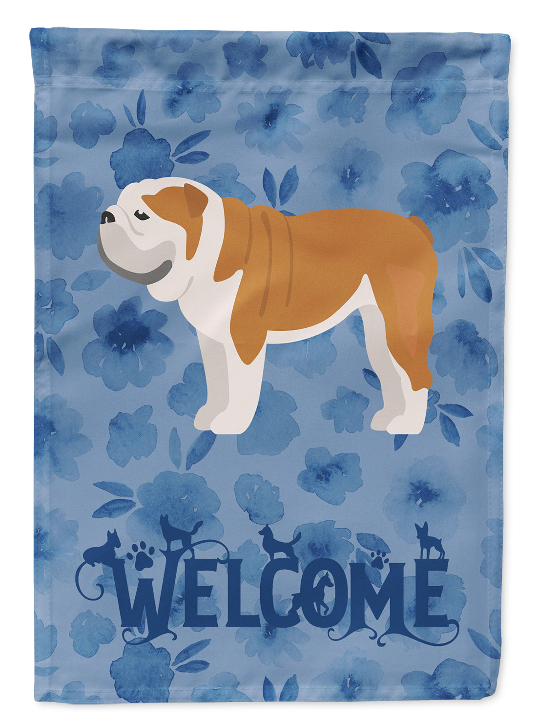 English Bulldog #1 Welcome Flag Canvas House Size CK5986CHF  the-store.com.