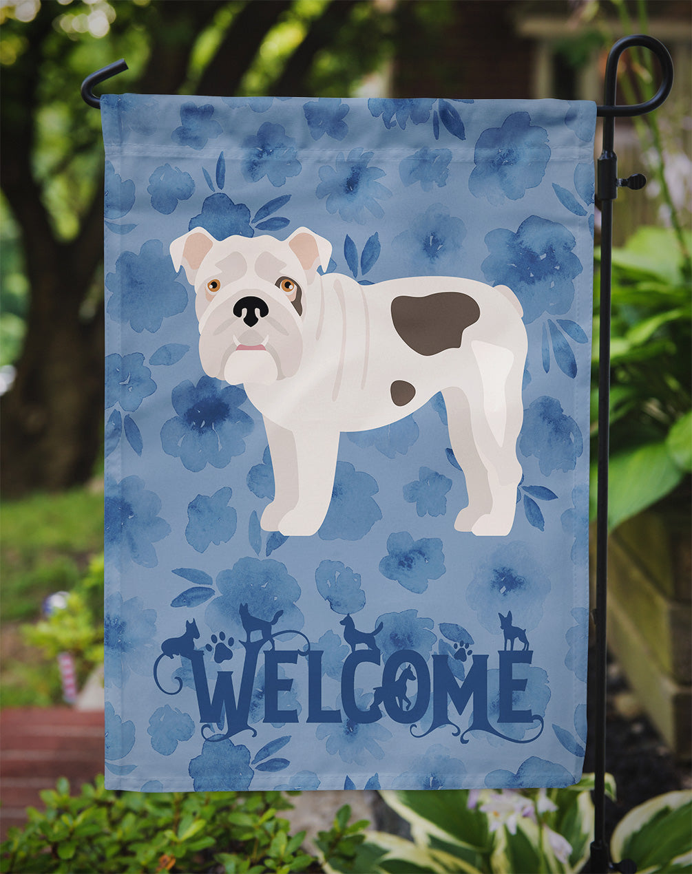 English Bulldog #2 Welcome Flag Garden Size CK5987GF