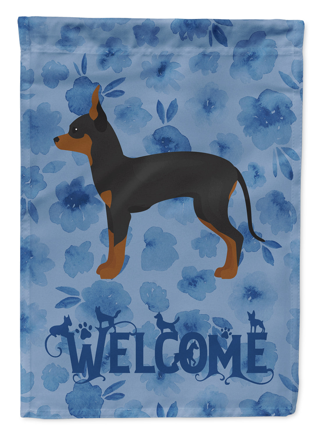 English Toy Terrier #1 Welcome Flag Canvas House Size CK5988CHF