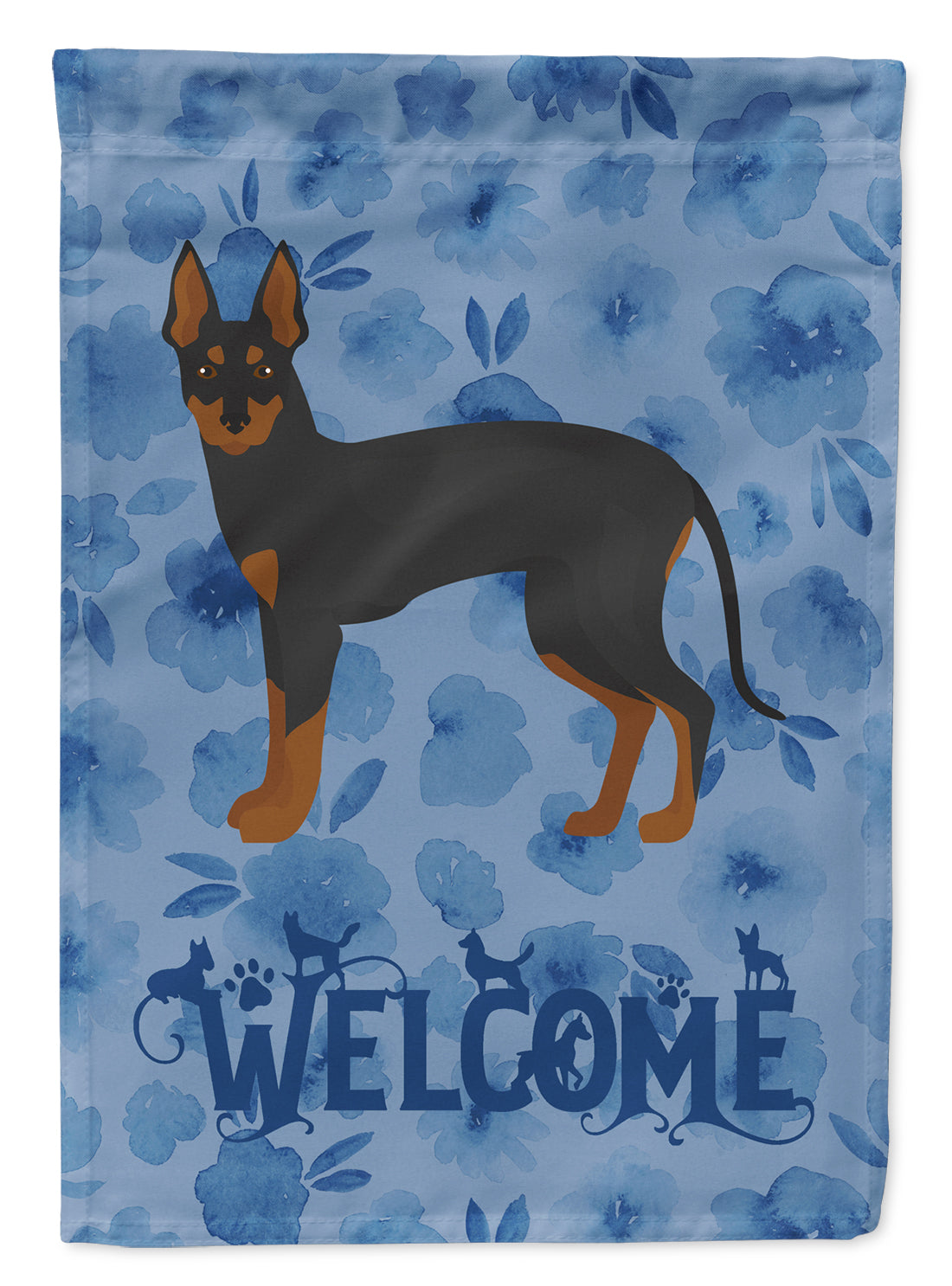 English Toy Terrier #2 Welcome Flag Canvas House Size CK5989CHF