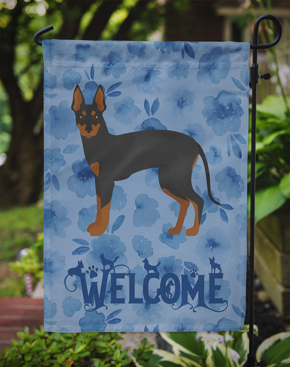 English Toy Terrier #2 Welcome Flag Garden Size CK5989GF  the-store.com.
