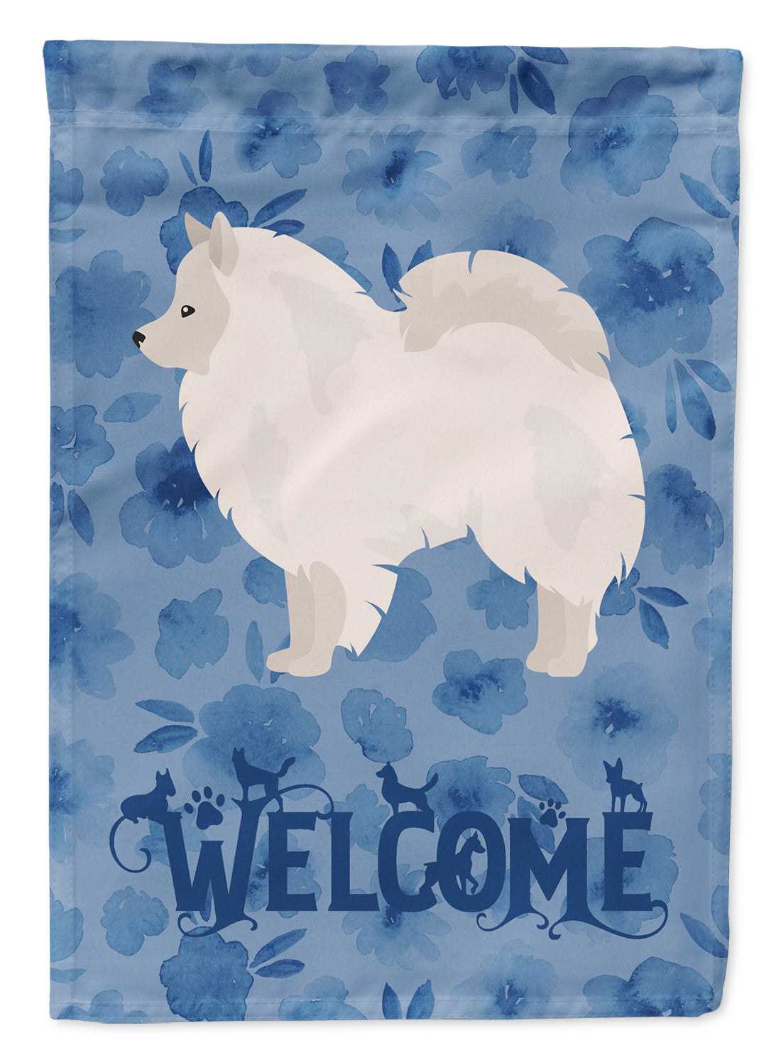 German Spitz #1 Welcome Flag Canvas House Size CK5993CHF