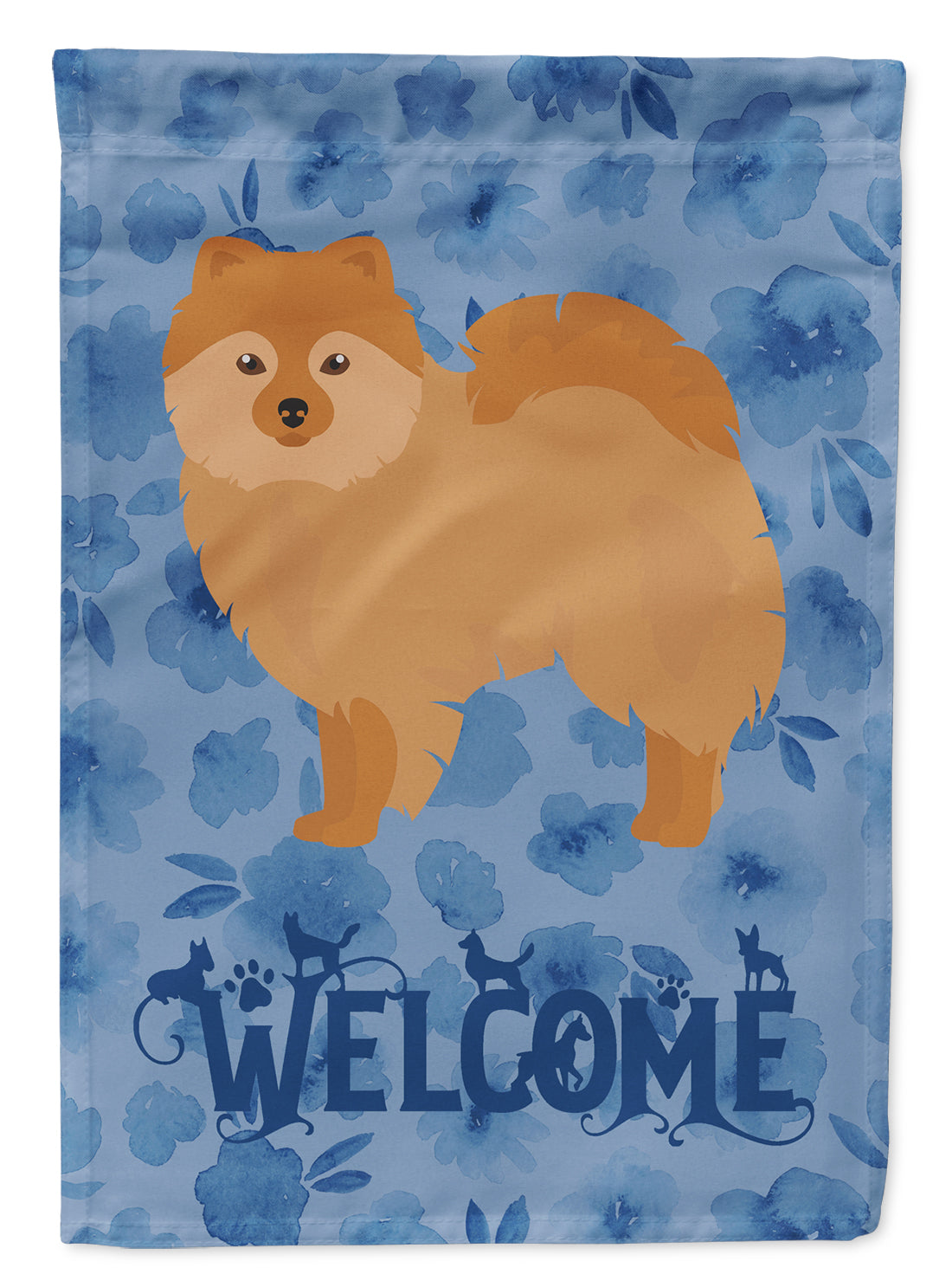 German Spitz #2 Welcome Flag Canvas House Size CK5994CHF