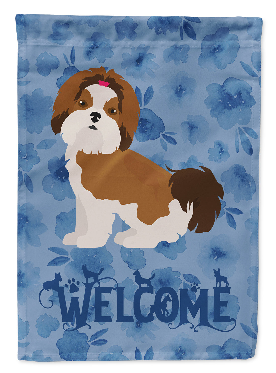 Imperial Shih Tzu Puppy Cut Welcome Flag Canvas House Size CK6000CHF
