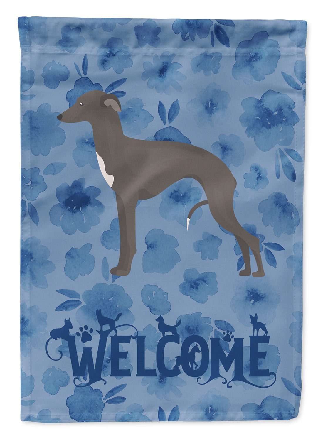 Italian Greyhound #1 Welcome Flag Canvas House Size CK6001CHF