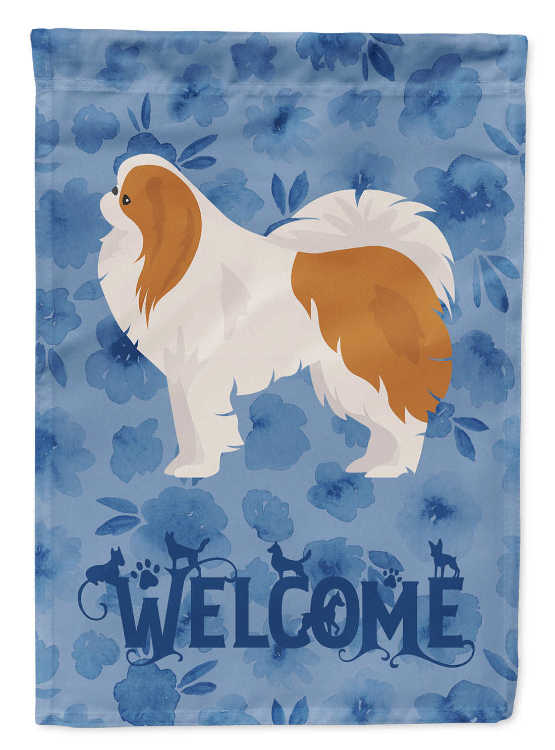 Japanese Chin #1 Welcome Flag Canvas House Size CK6004CHF
