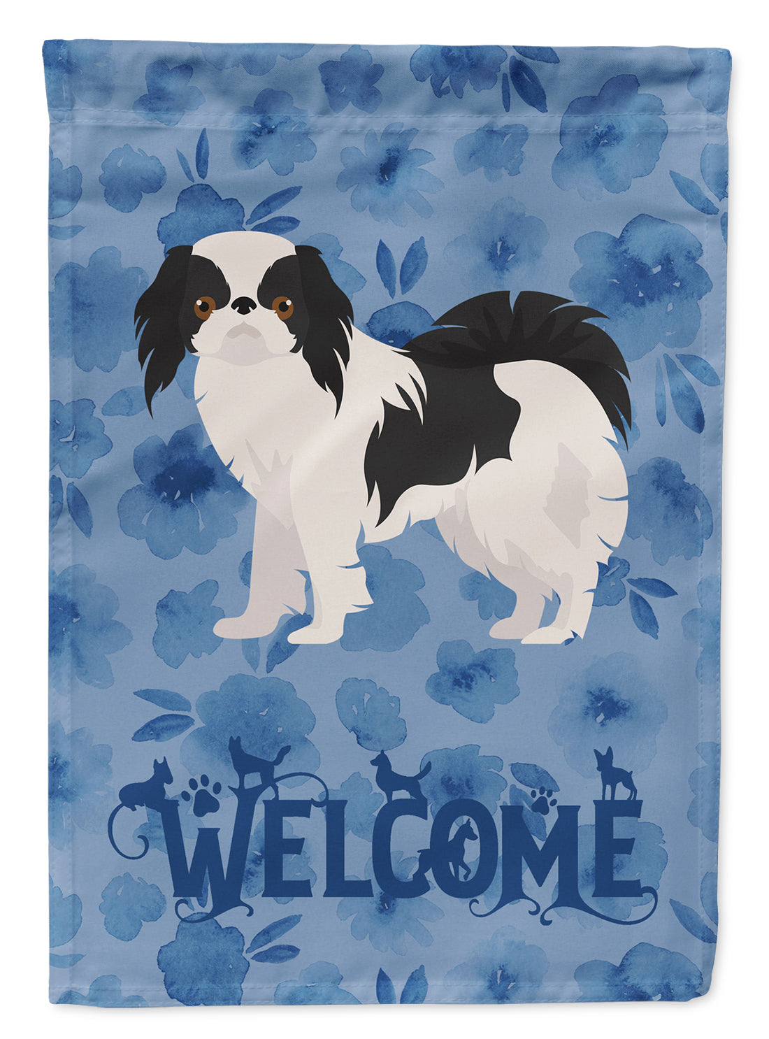 Japanese Chin #2 Welcome Flag Canvas House Size CK6005CHF  the-store.com.