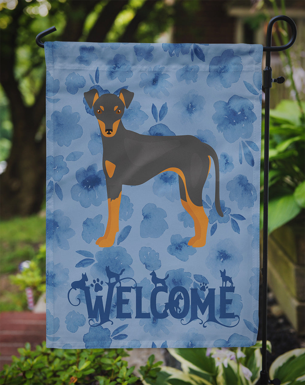 Manchester Terrier #2 Welcome Flag Garden Size CK6019GF