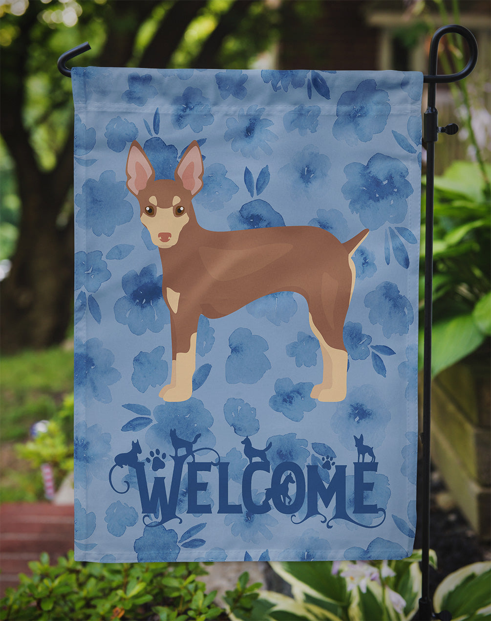 Miniature Fox Terrier Welcome Flag Garden Size CK6022GF