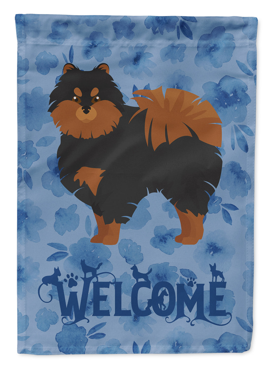 Pomeranian #2 Welcome Flag Canvas House Size CK6034CHF  the-store.com.