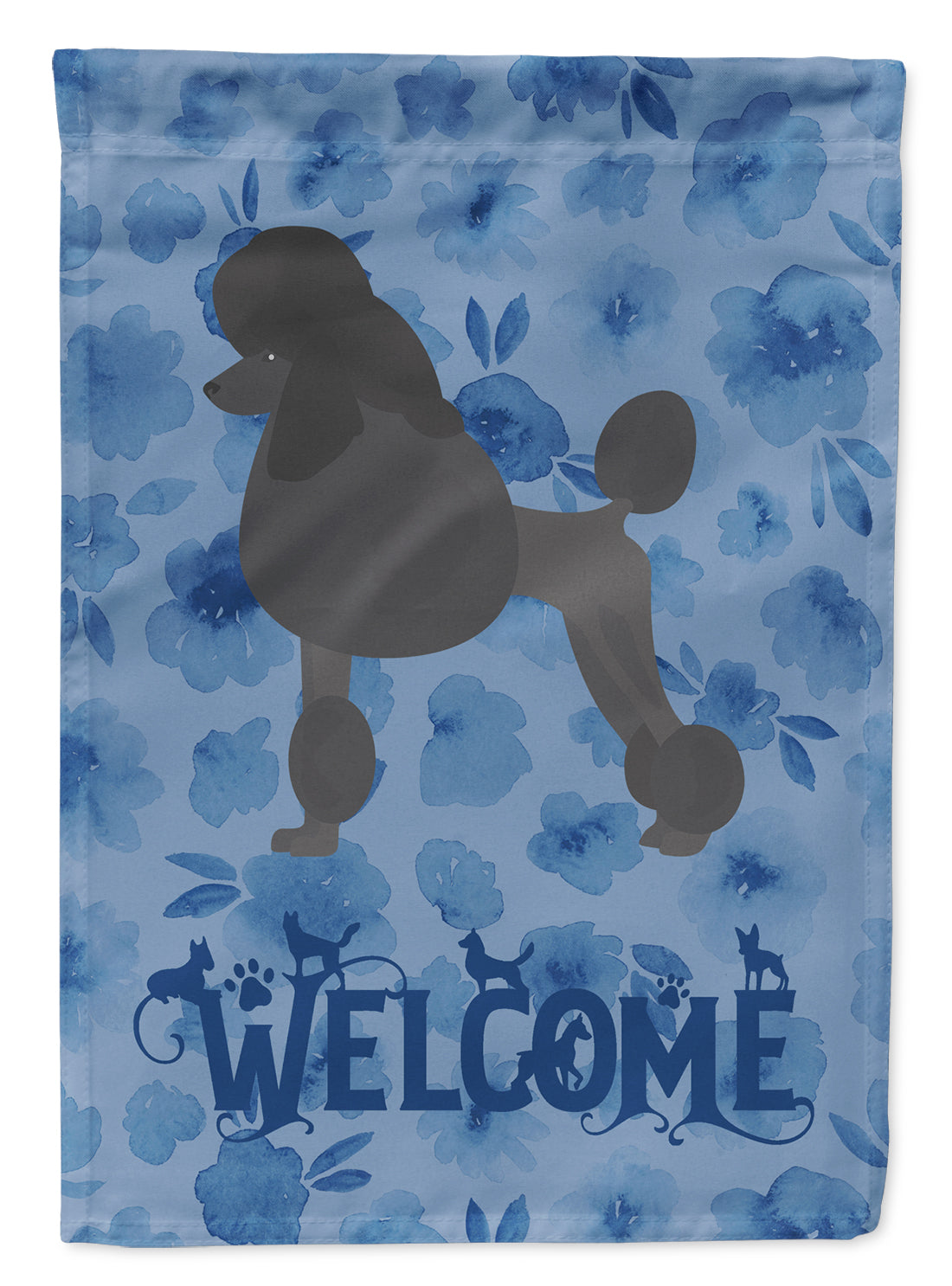 Standard Poodle Welcome Flag Canvas House Size CK6037CHF  the-store.com.