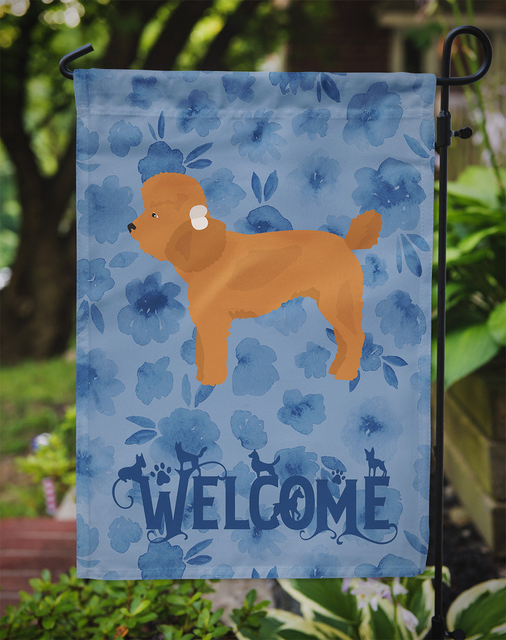 Toy Poodle Welcome Flag Garden Size CK6038GF  the-store.com.