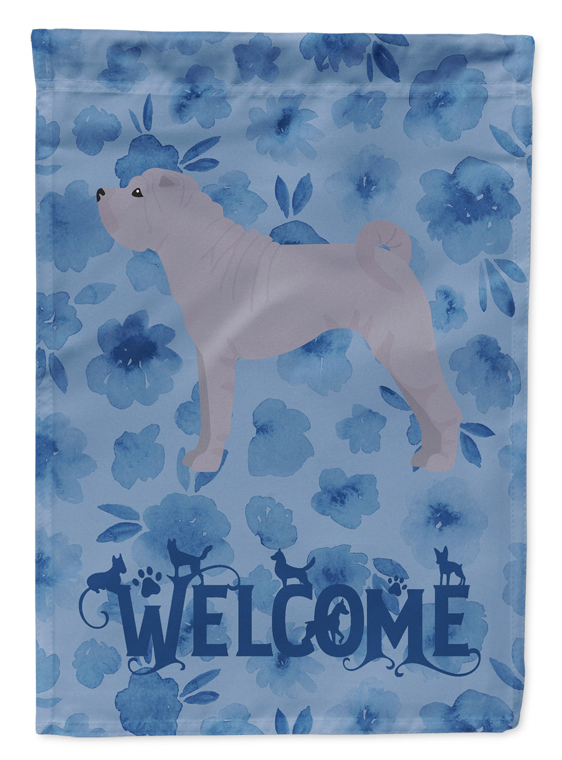Shar Pei #1 Welcome Flag Canvas House Size CK6049CHF  the-store.com.