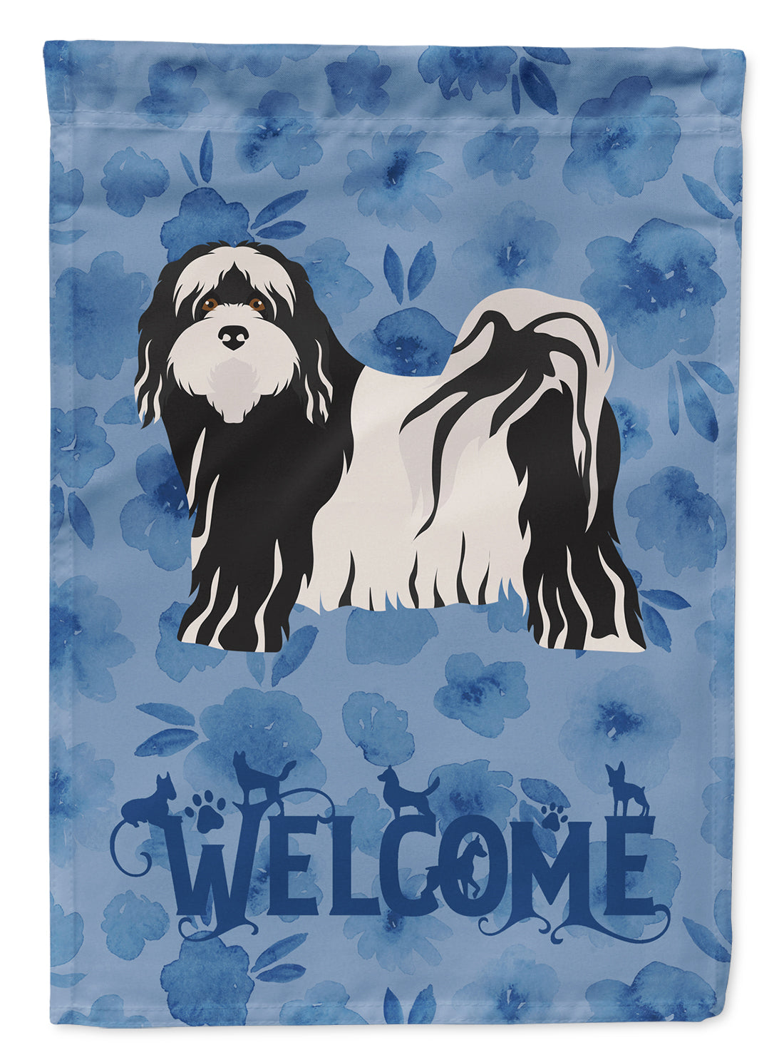 Tibetan Terrier Welcome Flag Canvas House Size CK6054CHF  the-store.com.