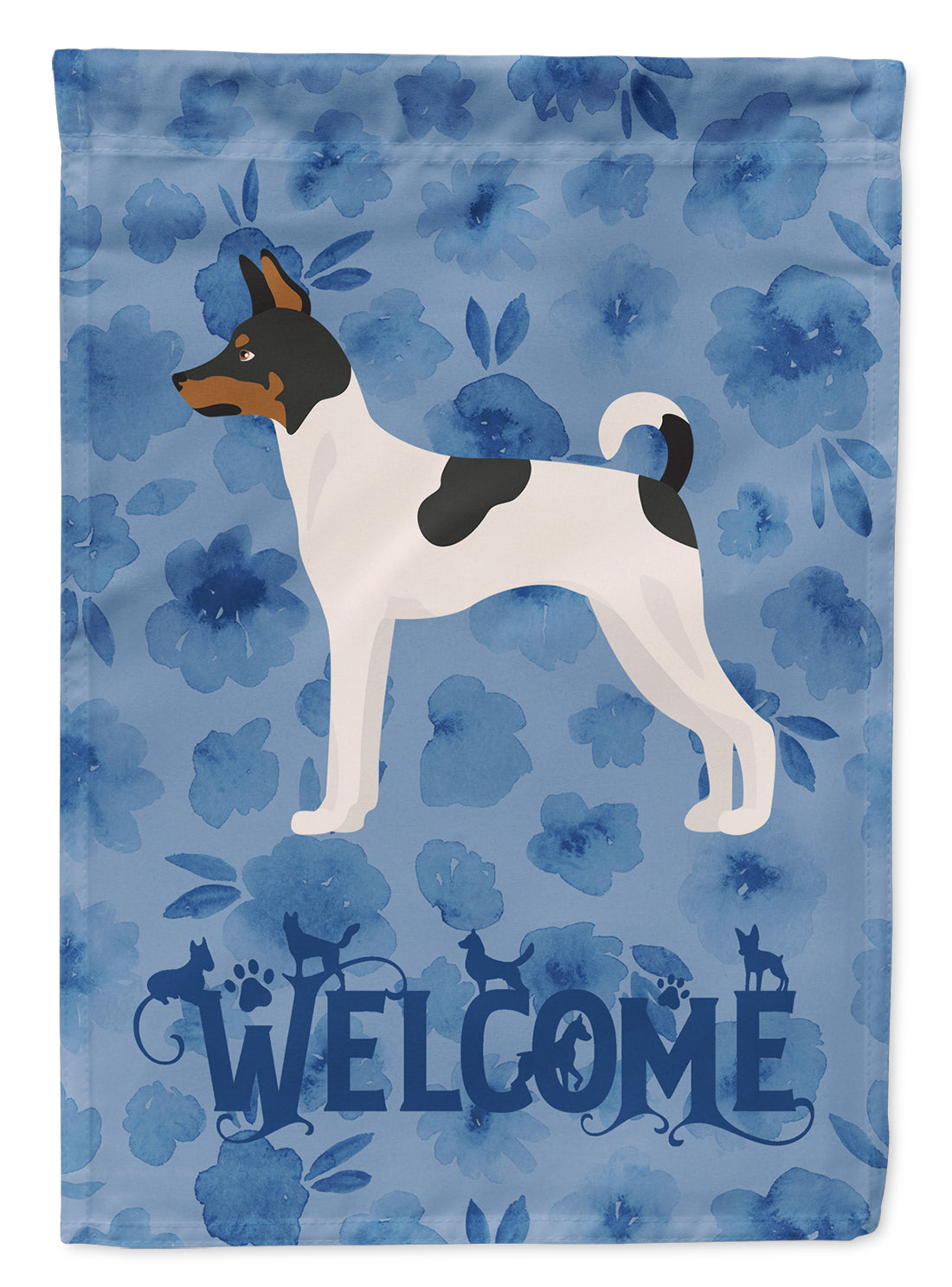 Toy Fox Terrier Welcome Flag Canvas House Size CK6055CHF  the-store.com.