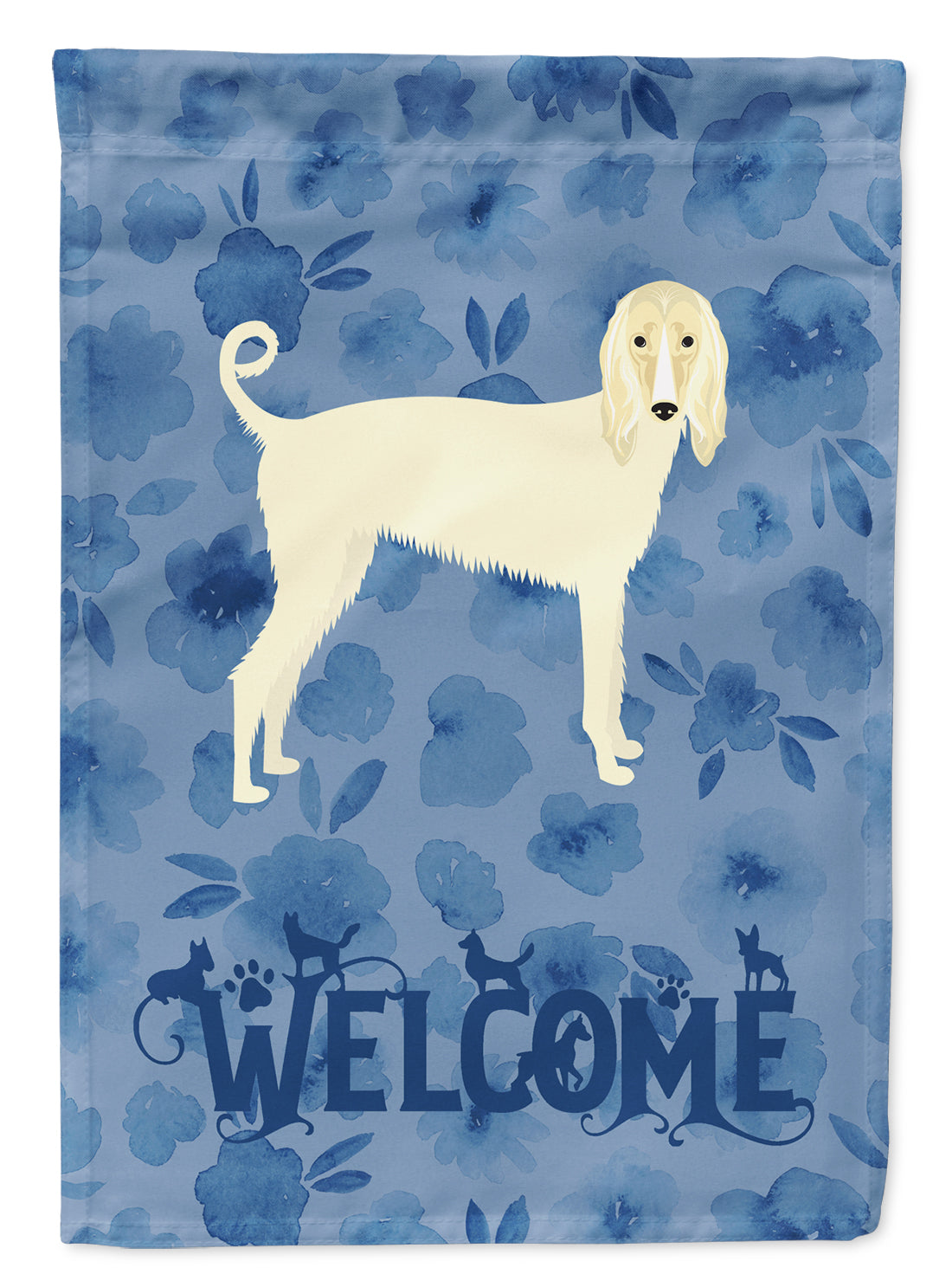 Afghan Hound Welcome Flag Canvas House Size CK6058CHF