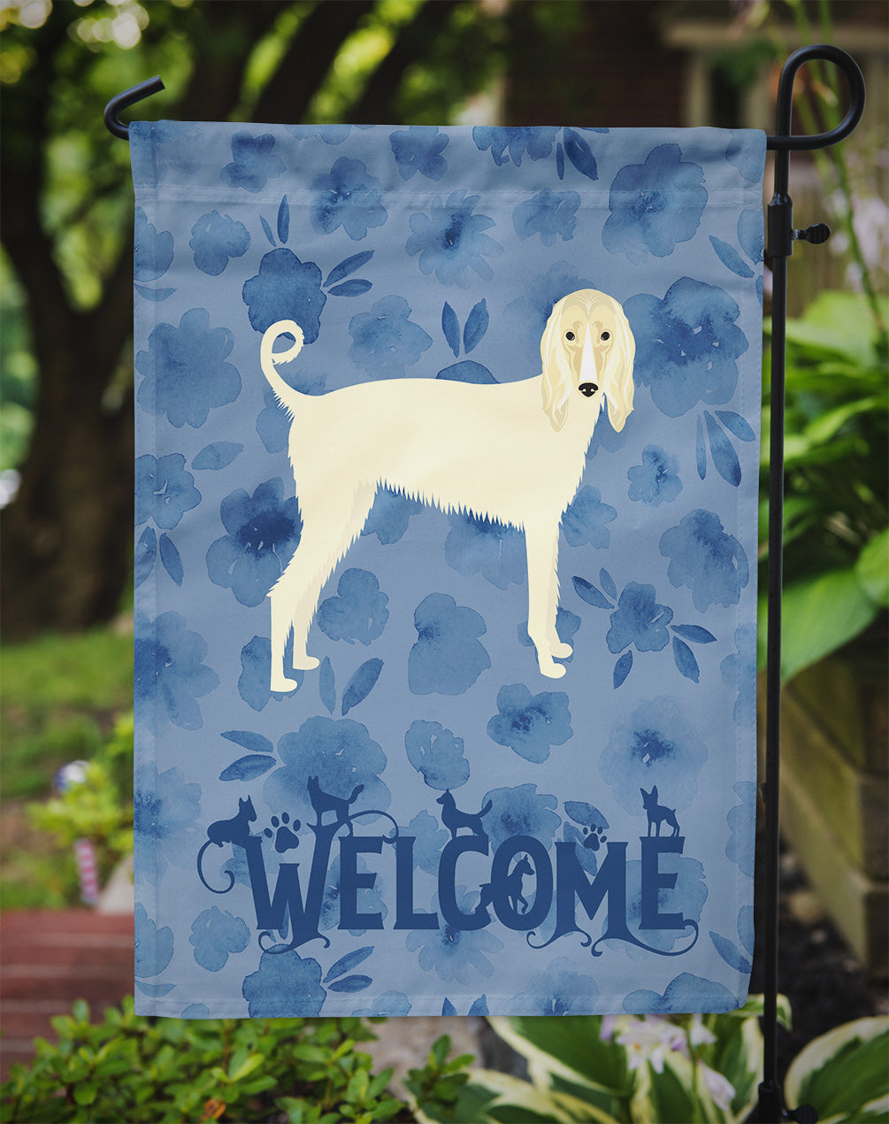 Afghan Hound Welcome Flag Garden Size CK6058GF  the-store.com.