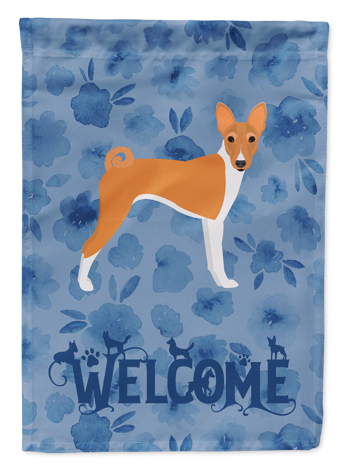Basenji Welcome Flag Canvas House Size CK6059CHF  the-store.com.