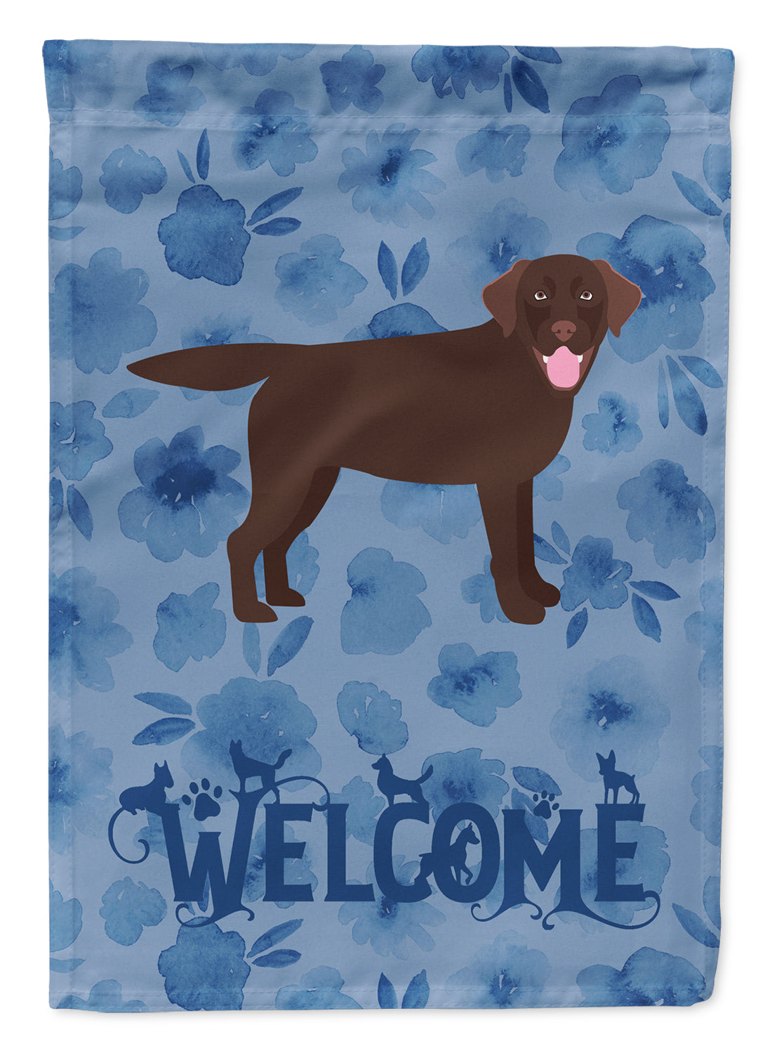 Chocolate Labrador Retriever Welcome Flag Canvas House Size CK6072CHF  the-store.com.
