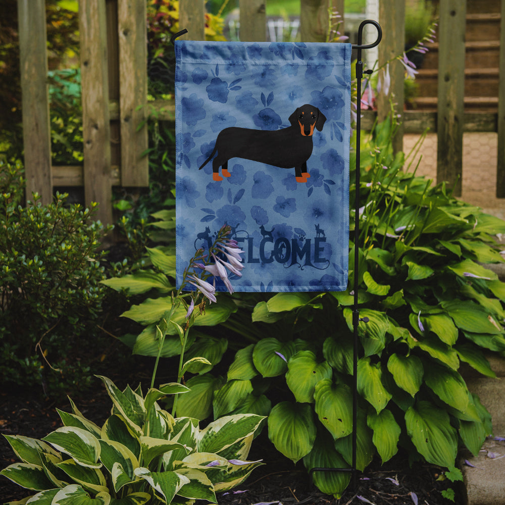 Black and Tan Dachshund Welcome Flag Garden Size CK6075GF  the-store.com.