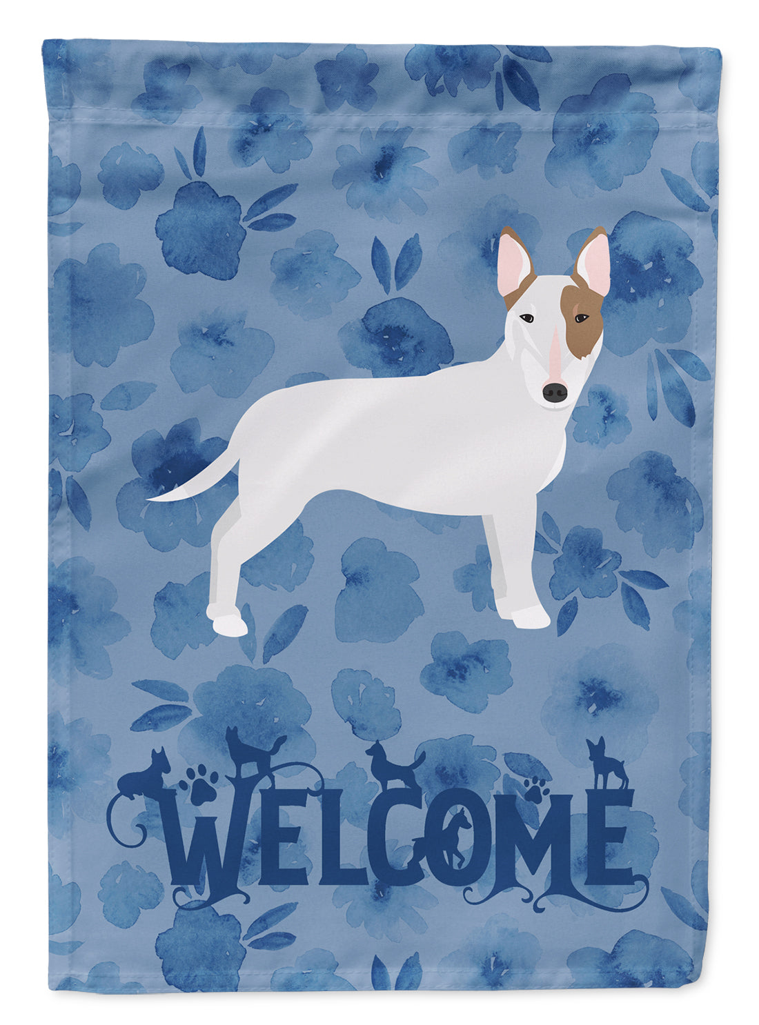 Bull Terrier Welcome Flag Canvas House Size CK6078CHF  the-store.com.