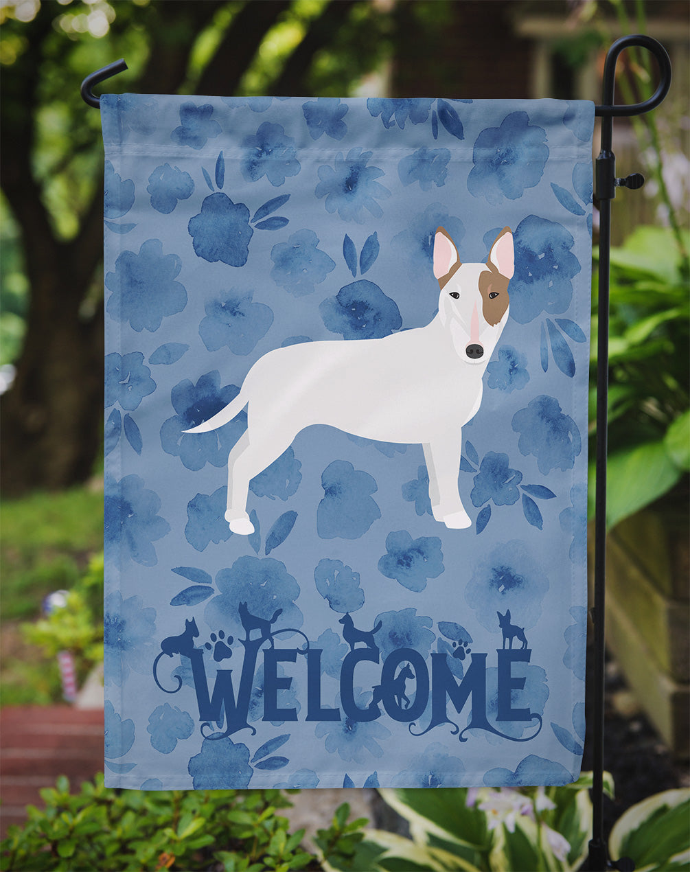 Bull Terrier Welcome Flag Garden Size CK6078GF