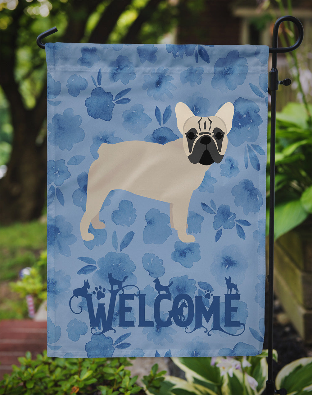 French Bulldog Welcome Flag Garden Size CK6079GF  the-store.com.