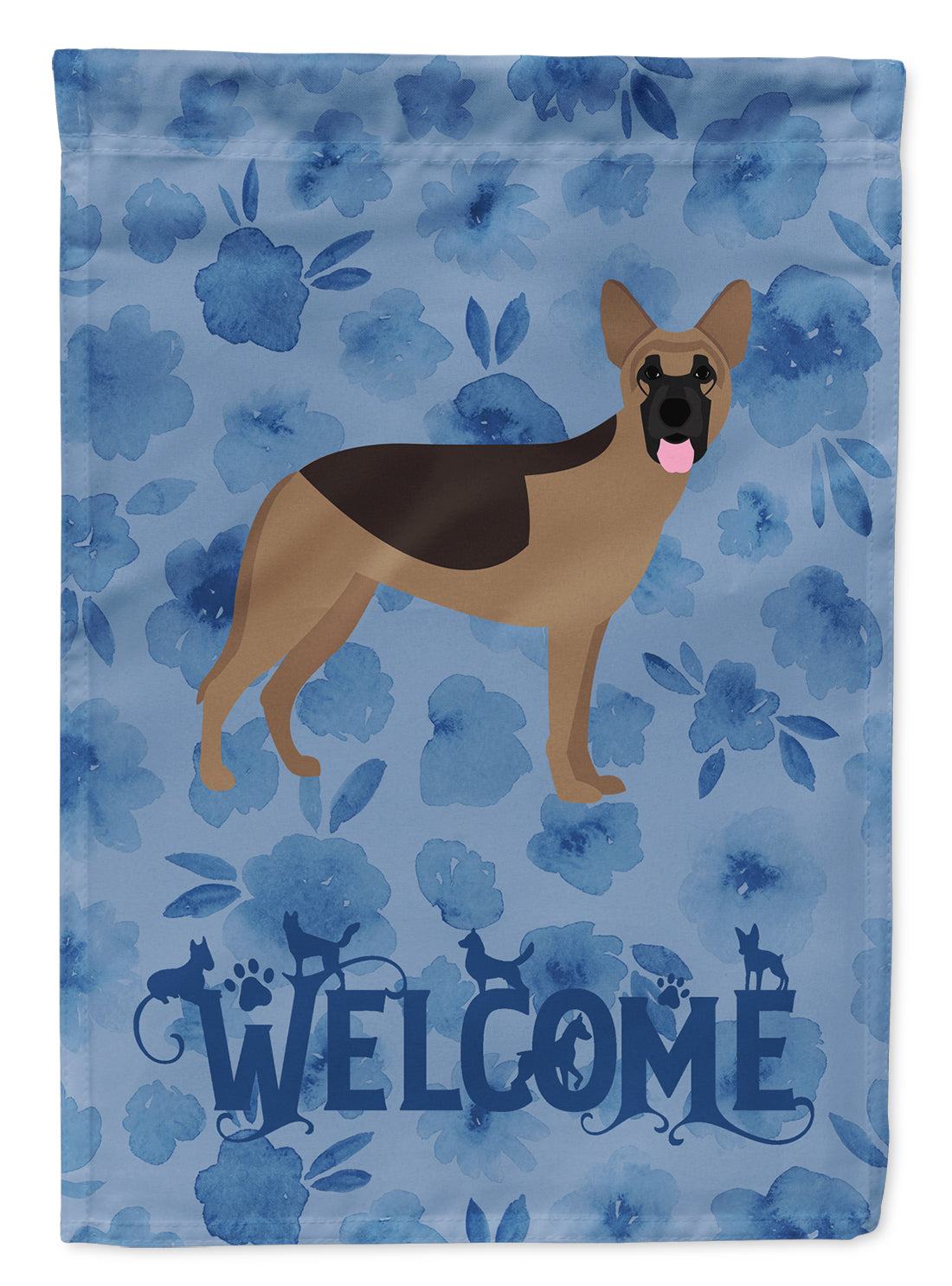 German Shepherd Welcome Flag Canvas House Size CK6080CHF