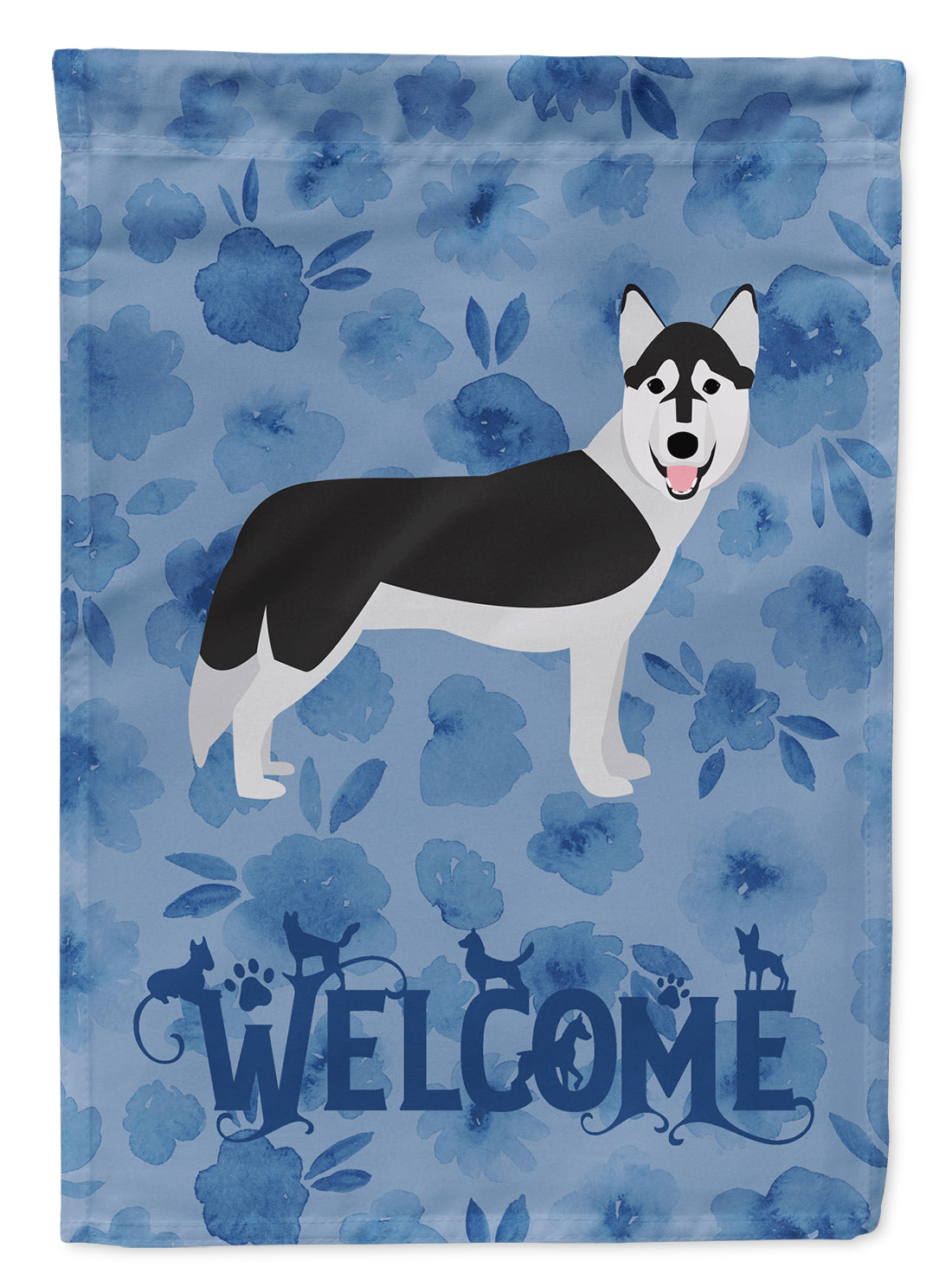Siberian Husky Welcome Flag Canvas House Size CK6084CHF  the-store.com.