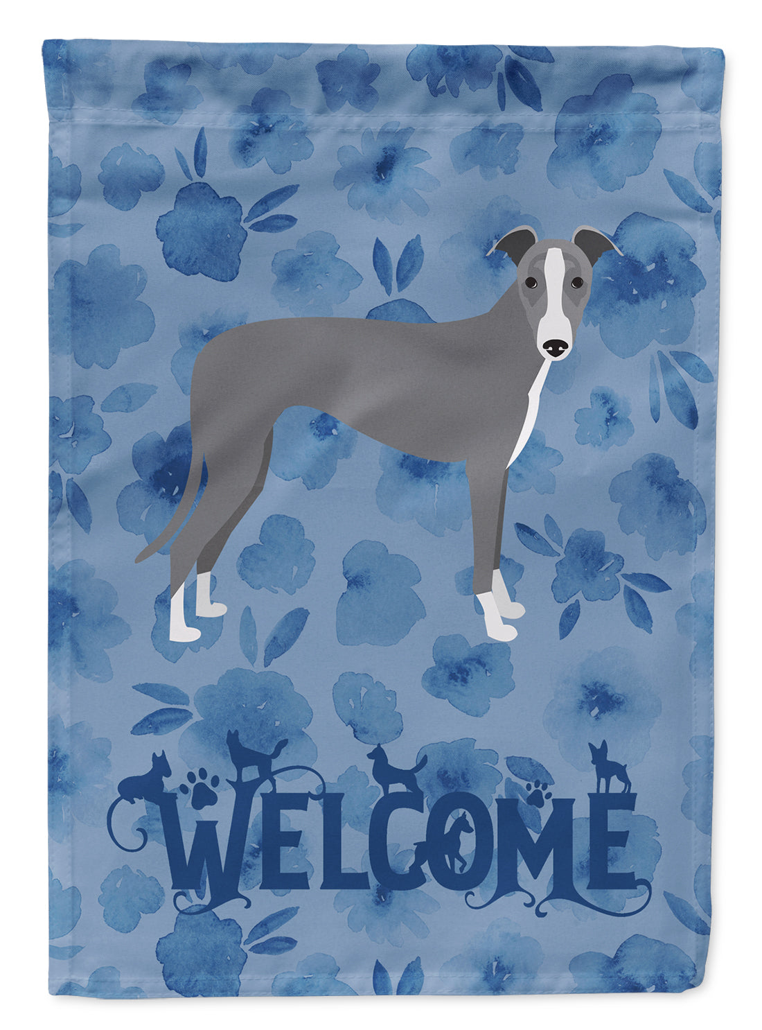 Italian Greyhound Welcome Flag Canvas House Size CK6085CHF  the-store.com.