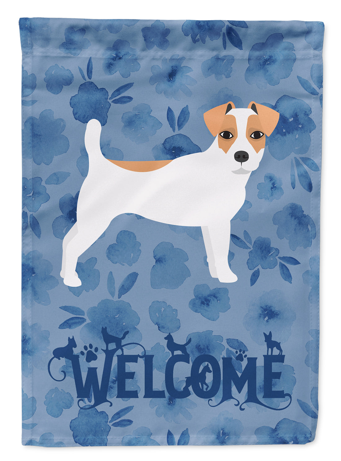 Jack Russell Terrier Welcome Flag Canvas House Size CK6086CHF