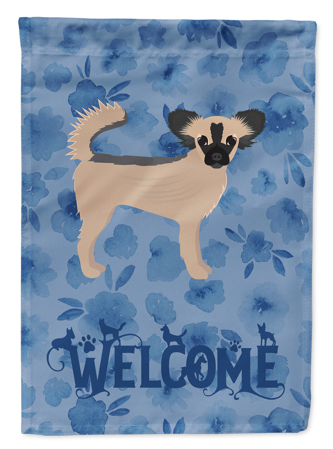 Longhair Chihuahua Welcome Flag Canvas House Size CK6088CHF