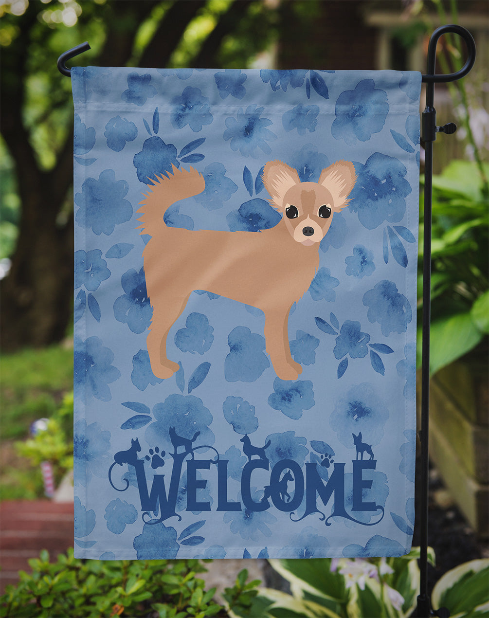 Longhair Chihuahua #2 Welcome Flag Garden Size CK6089GF