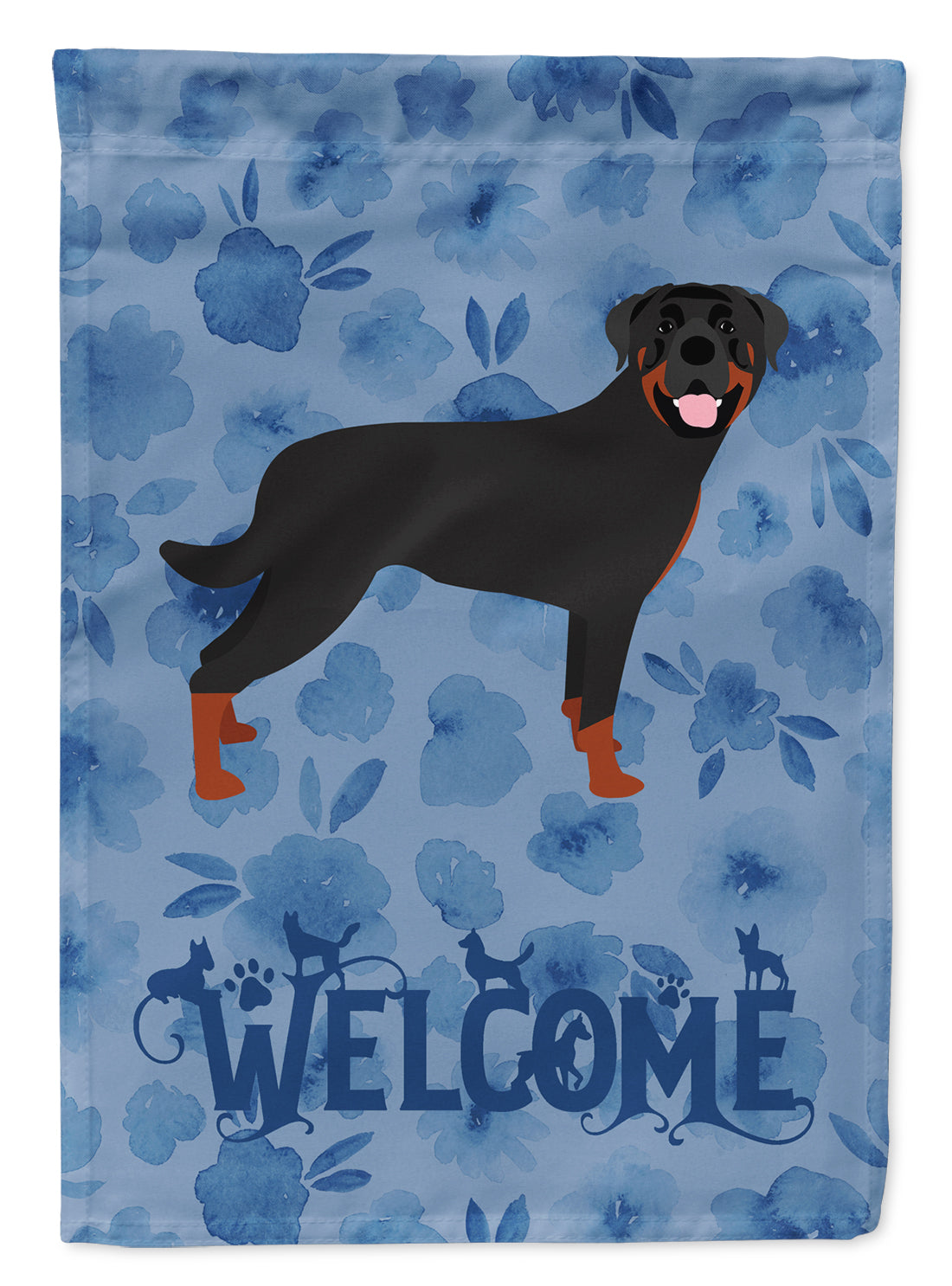Rottweiler Welcome Flag Canvas House Size CK6098CHF
