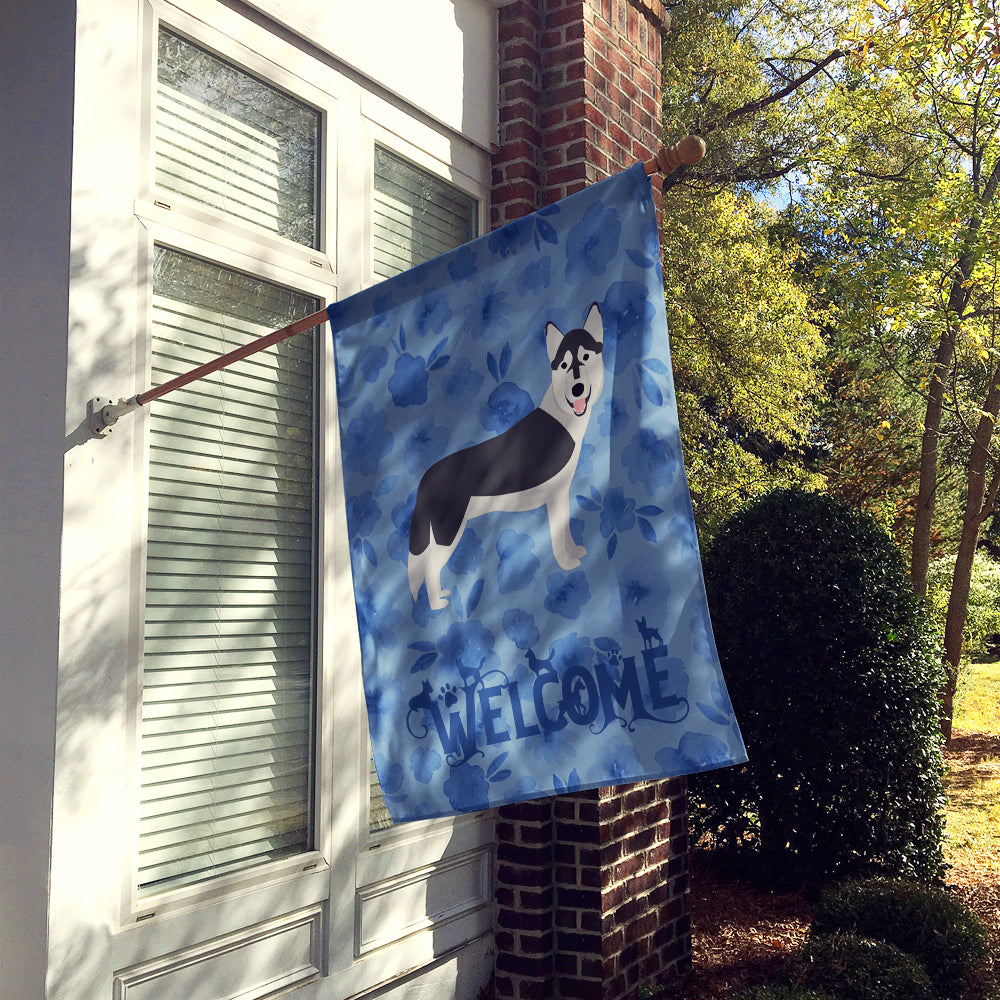 Siberian Husky Welcome Flag Canvas House Size CK6101CHF  the-store.com.