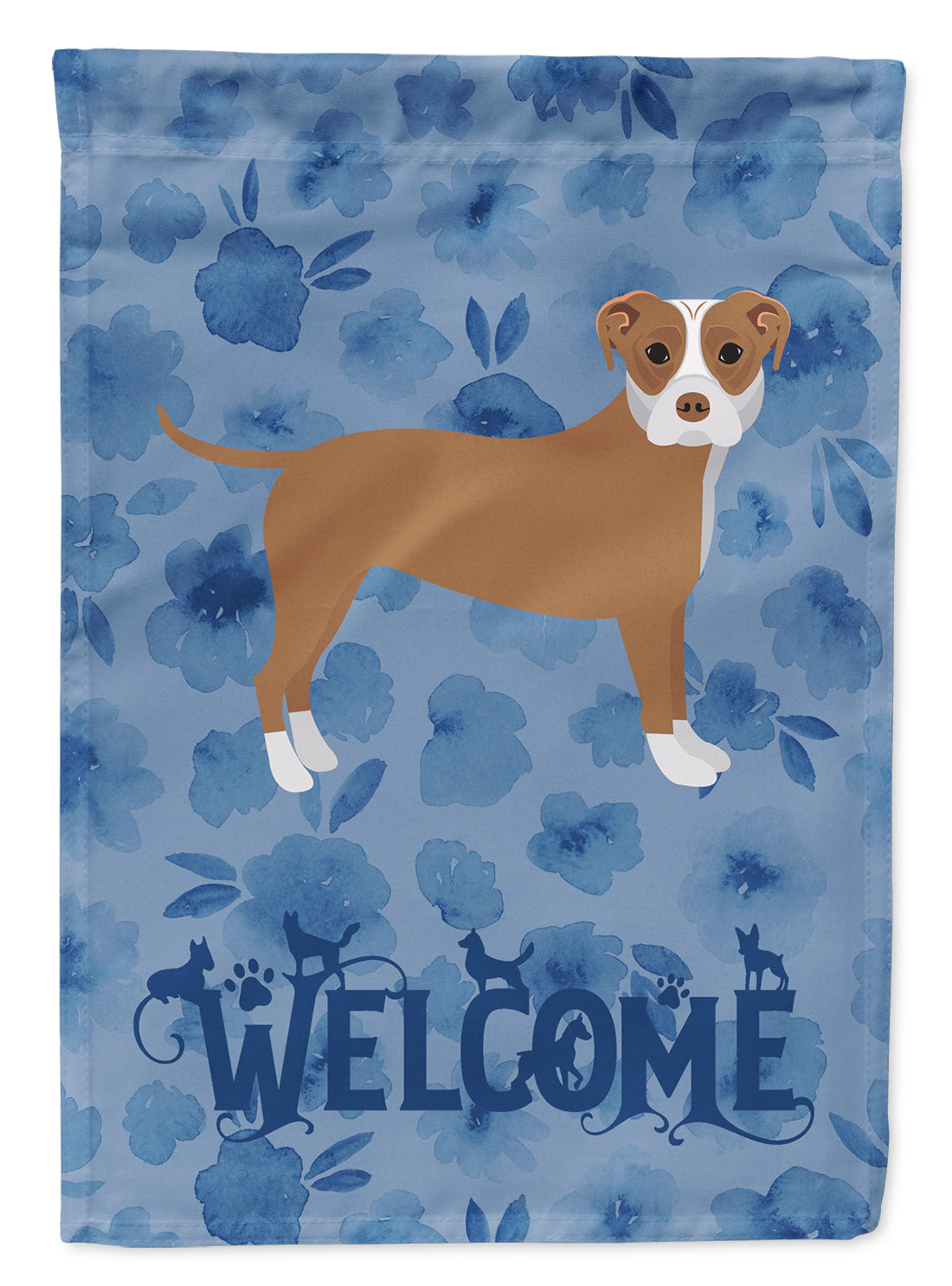 Staffordshire Bull Terrier #2 Welcome Flag Canvas House Size CK6103CHF  the-store.com.
