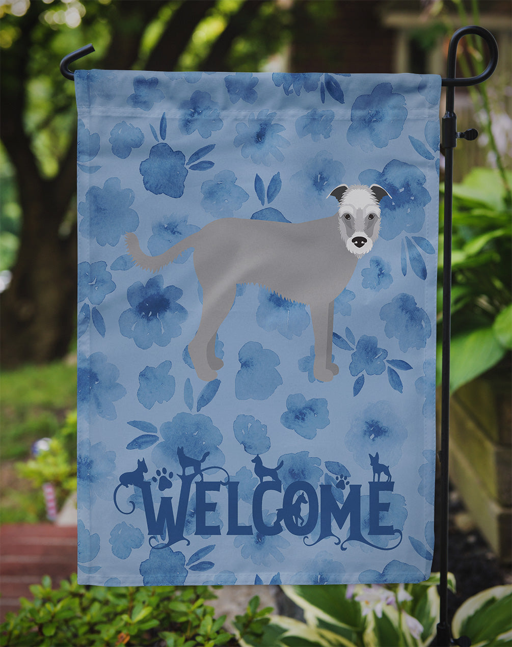 Irish Wolfhound Welcome Flag Garden Size CK6106GF
