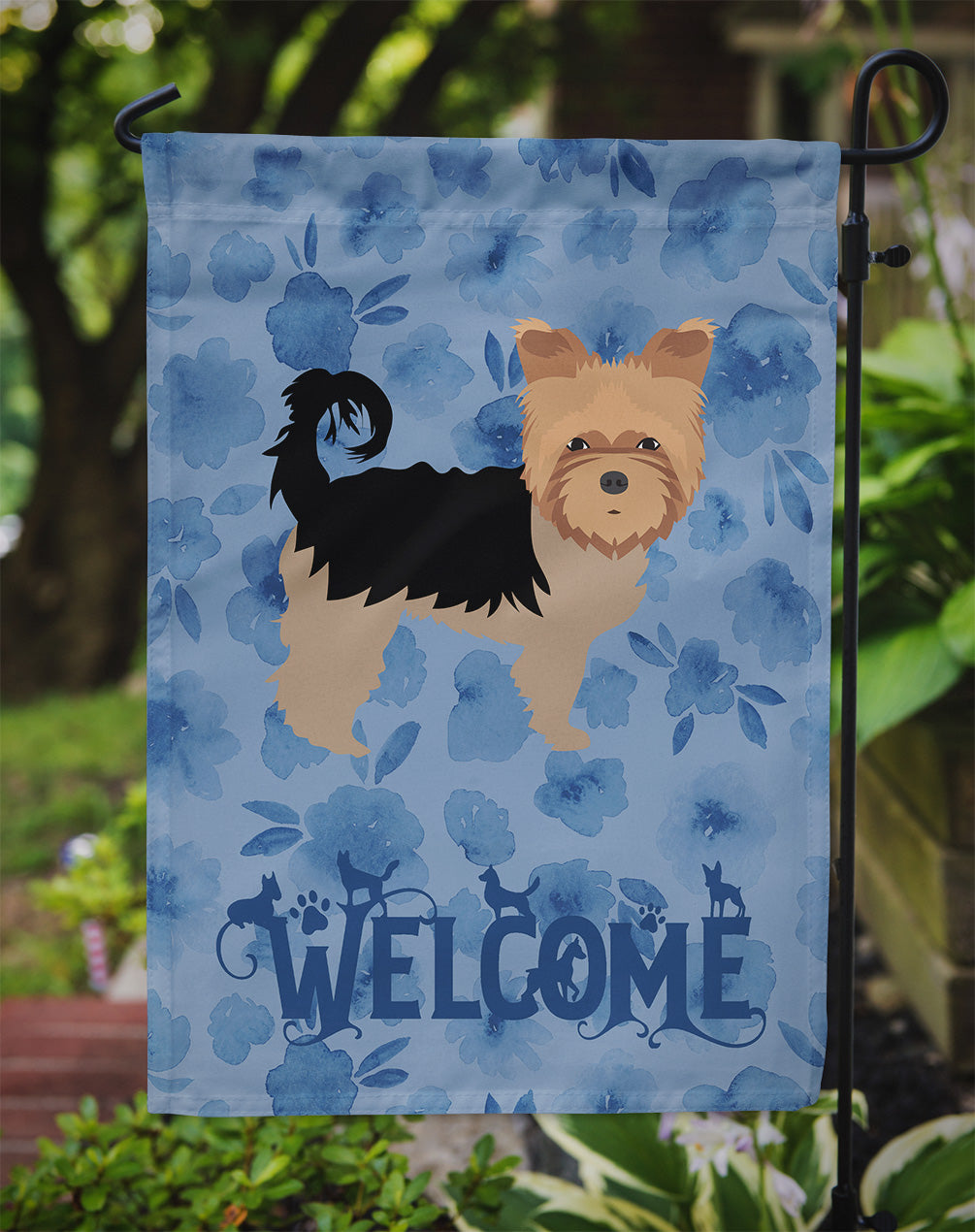 Yorkshire Terrier Welcome Flag Garden Size CK6107GF  the-store.com.