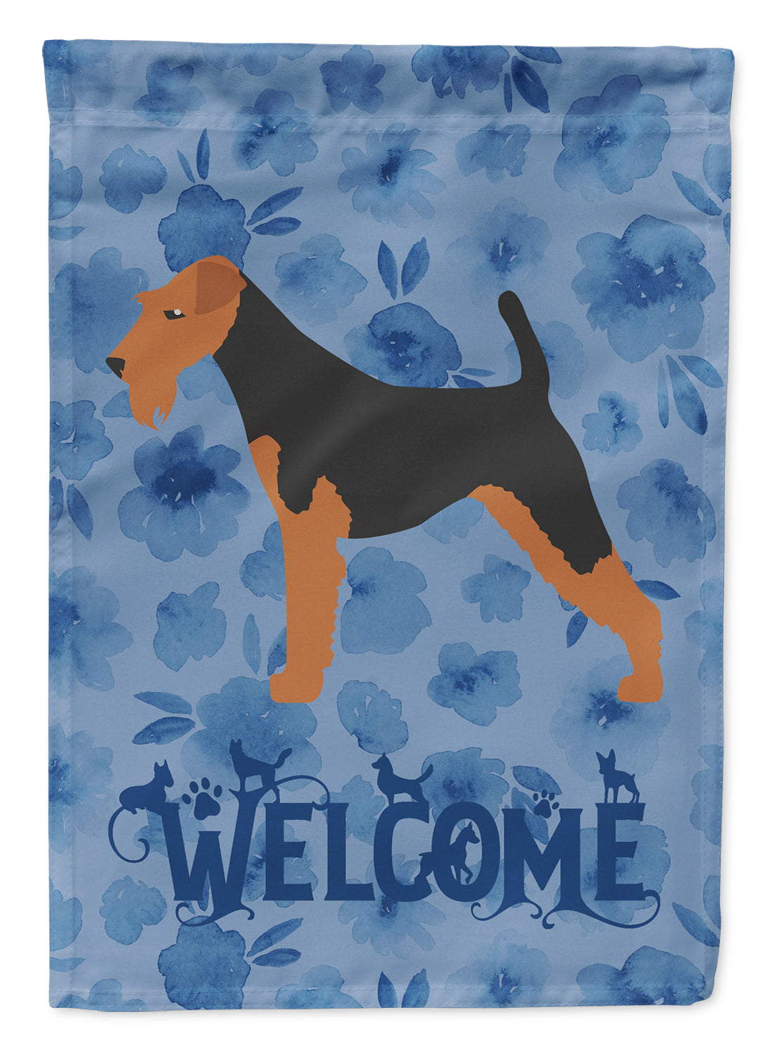 Welsh Terrier Welcome Flag Canvas House Size CK6112CHF