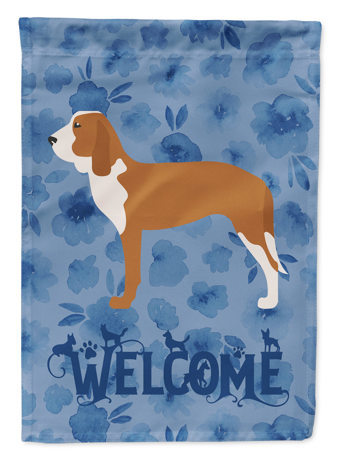Spanish Hound Welcome Flag Canvas House Size CK6118CHF