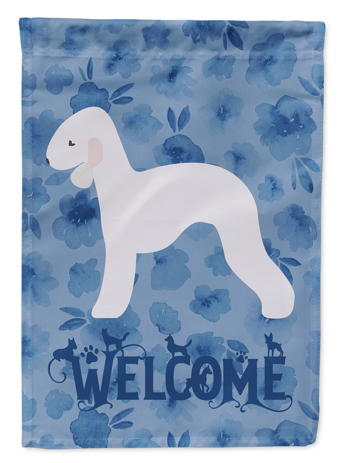 Bedlington Terrier Welcome Flag Canvas House Size CK6121CHF