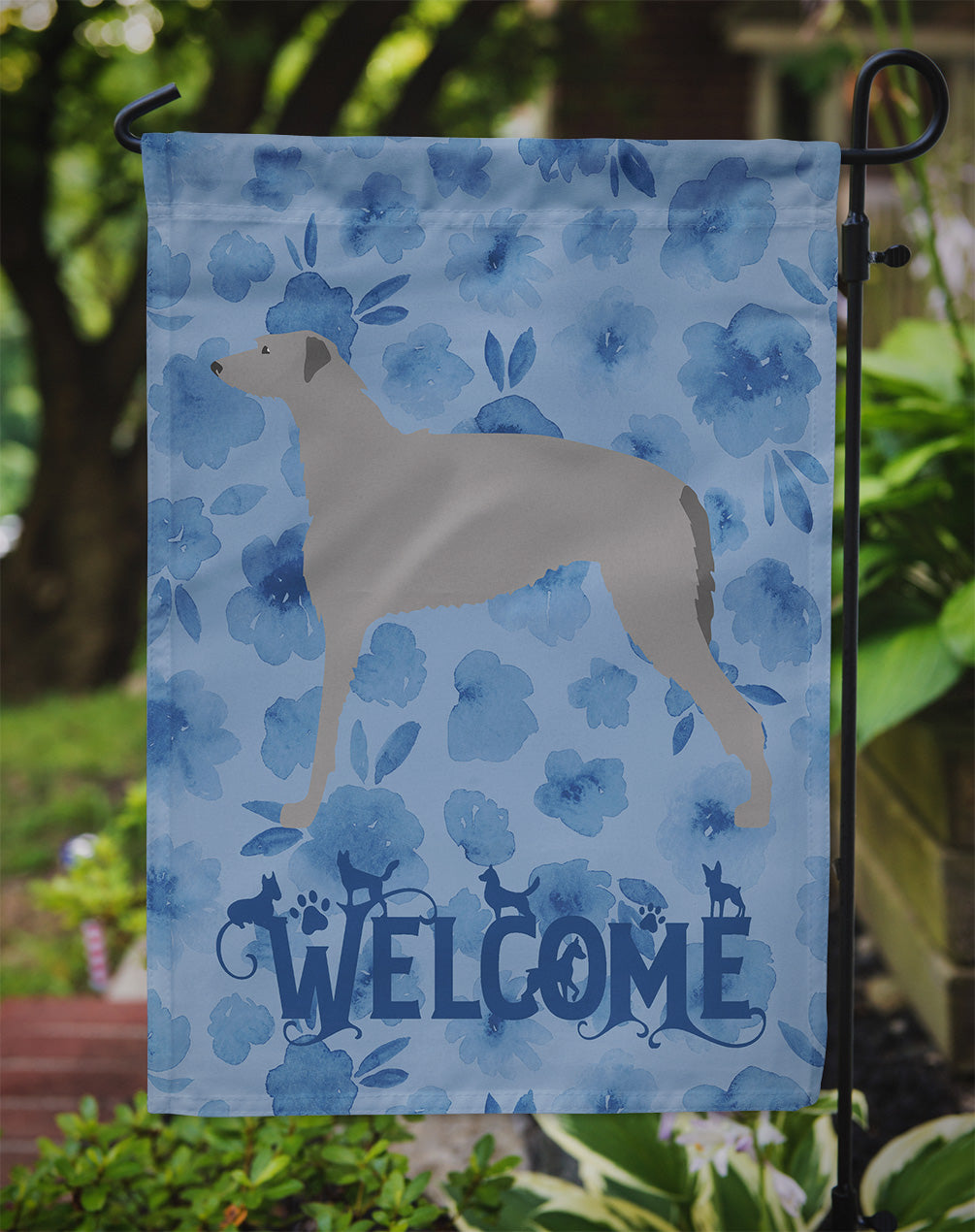 Scottish Deerhound Welcome Flag Garden Size CK6123GF