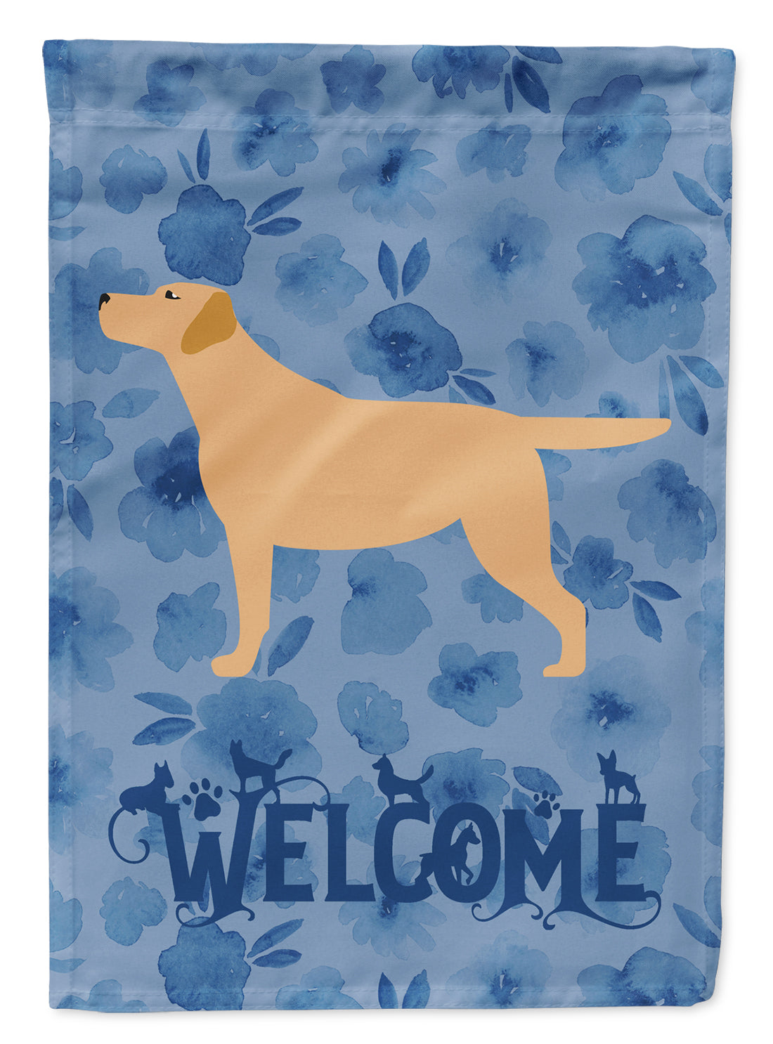 Yellow Labrador Retriever Welcome Flag Canvas House Size CK6124CHF
