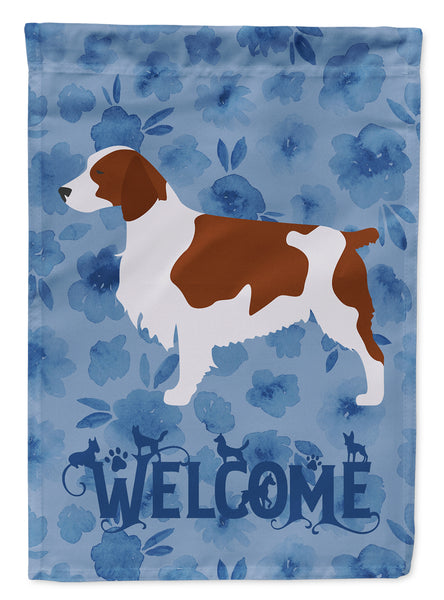 Welsh Springer Spaniel Welcome Flag Canvas House Size CK6127CHF