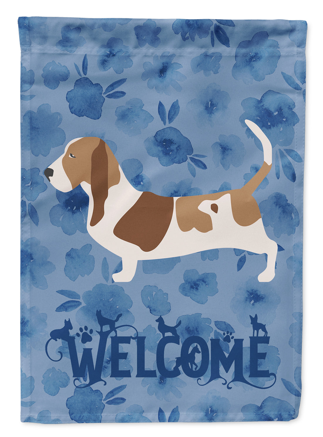 Basset Hound Welcome Flag Canvas House Size CK6129CHF