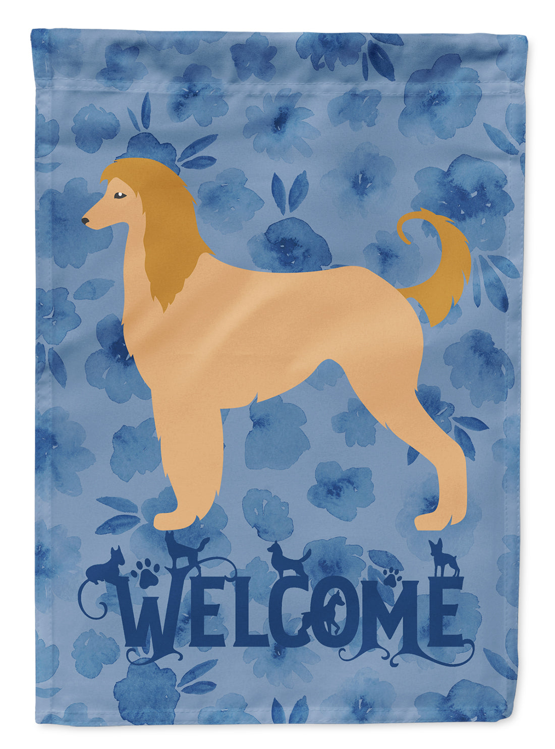 Afghan Hound Welcome Flag Canvas House Size CK6133CHF